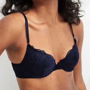 💘AERIE PLUNGE PUSH UP SLUMBER PARTY LACE BRA SIZE 38DD